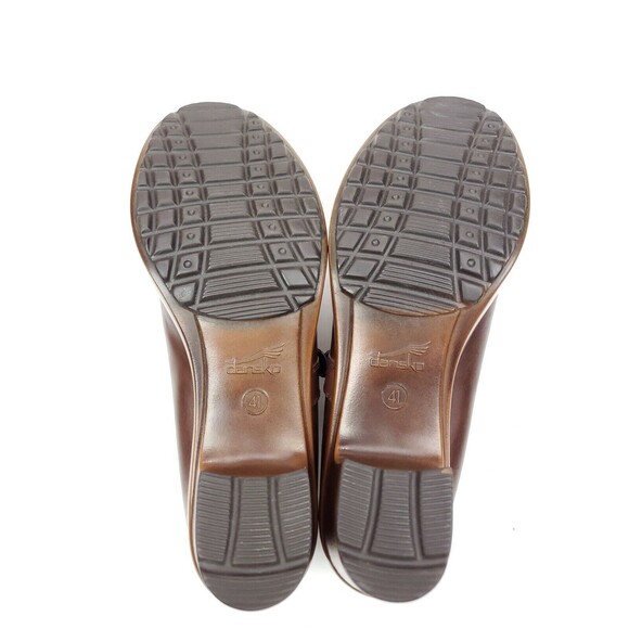 Dansko Norah Brown Size 41 US 10.5-11 Block Heel Clogs Buckle Strap - Picture 8 of 8